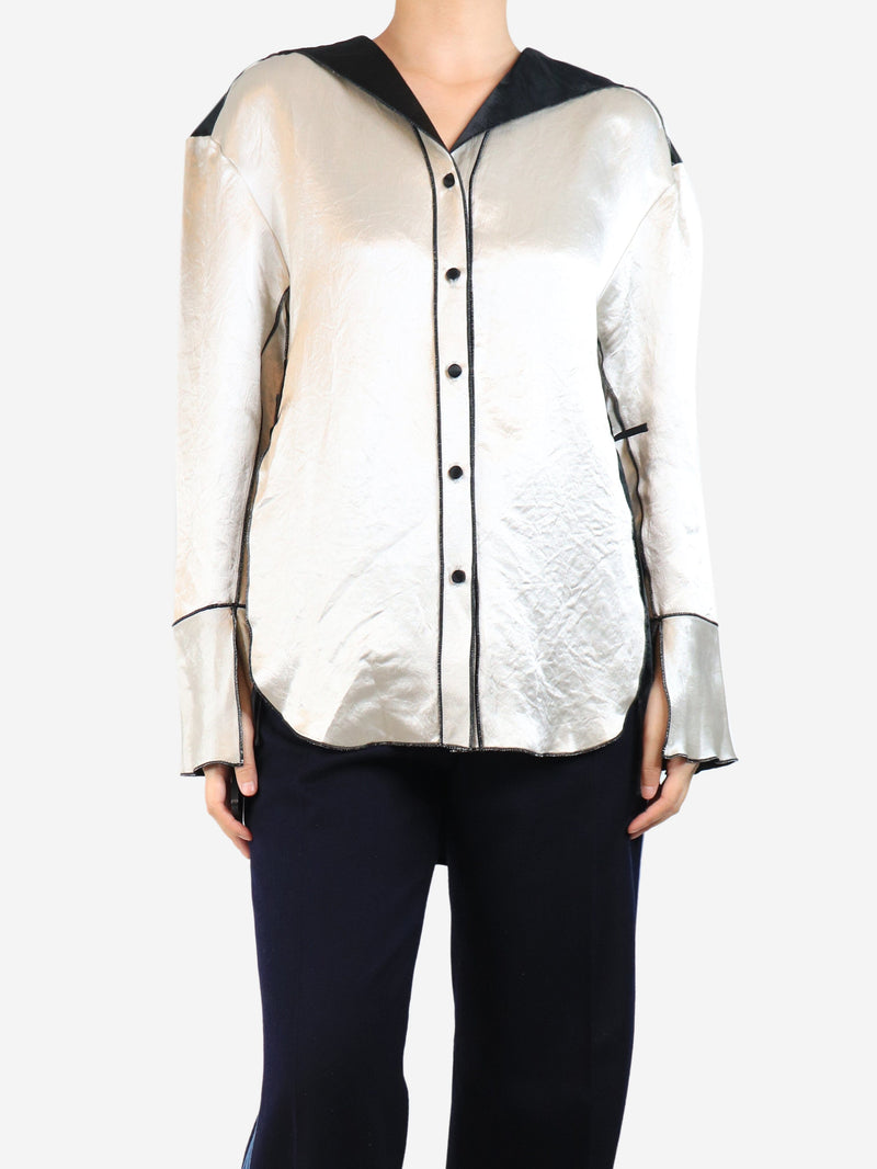 Ecru satin blouse