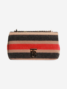 Burberry Brown Lola wool striped shoulder bag