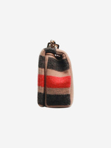 Burberry Brown Lola wool striped shoulder bag