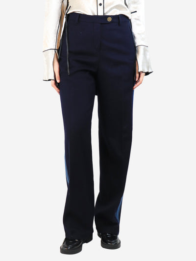 Navy wool trousers - size UK 12 Trousers Chanel 