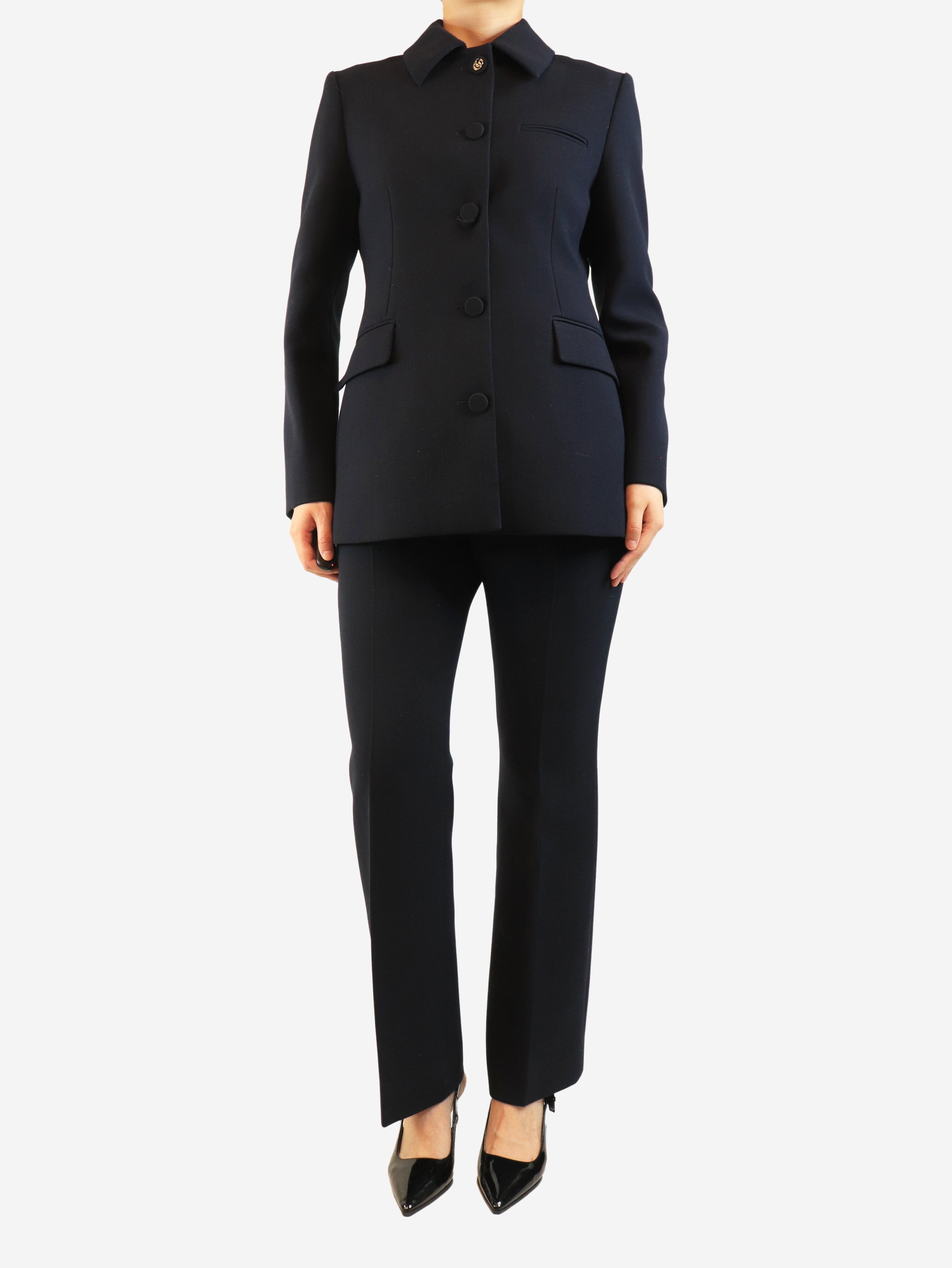 Navy wool jacket and trouser set - size UK 10 Sets Gucci 