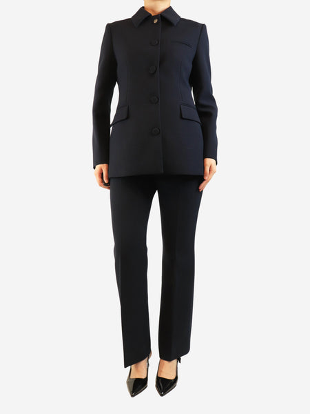 Navy wool jacket and trouser set - size UK 10 product image