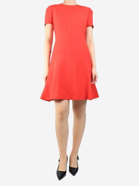 Red short-sleeve midi dress - size UK 10 product image