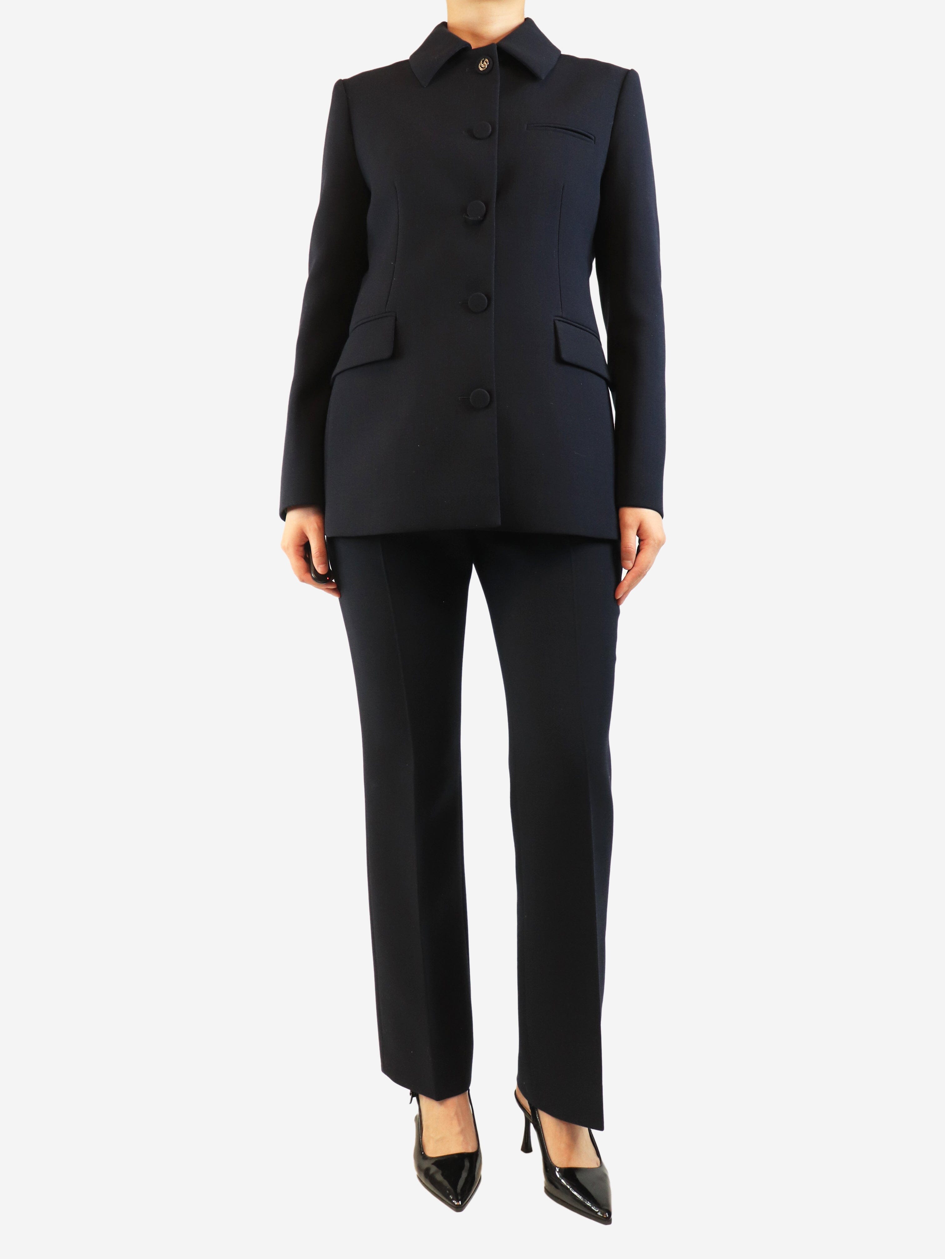 Navy wool jacket and trouser set - size UK 10 Sets Gucci 