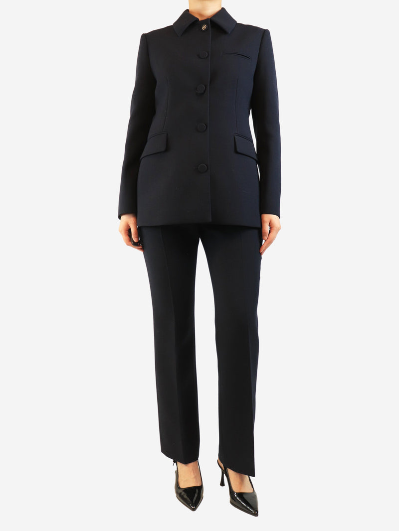 Navy wool jacket and trouser set - size UK 10 Sets Gucci 