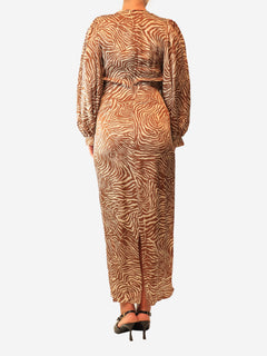Brown and cream Daaliya zebra print dress - size M