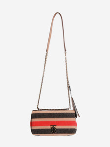 Burberry Brown Lola wool striped shoulder bag