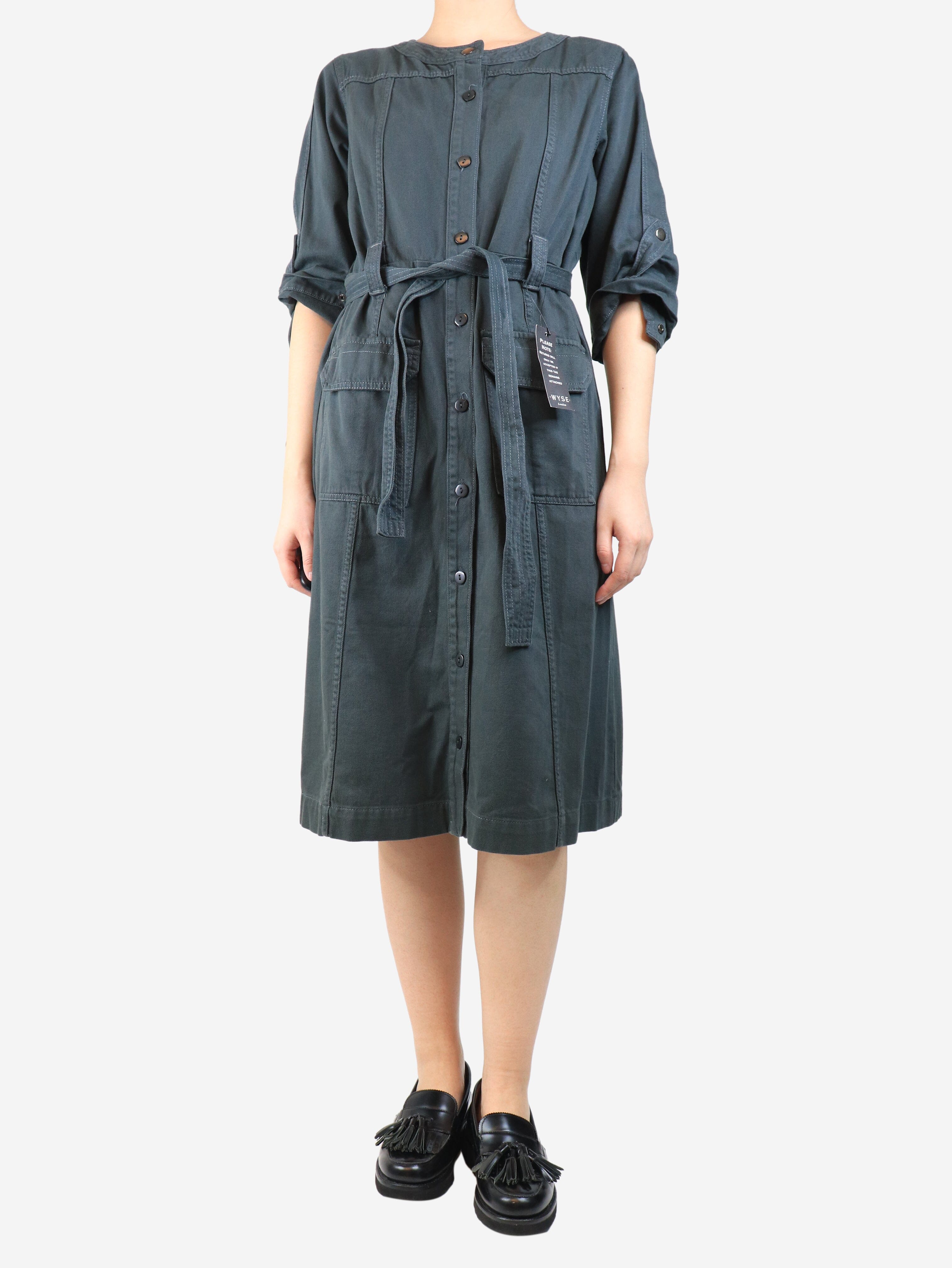 Clay Matilda multi stitch midi dress - size UK 14 Dresses Wyse 