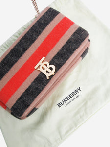 Burberry Brown Lola wool striped shoulder bag