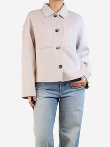 Arma Light grey cropped wool shacket - size UK 10