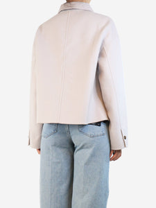 Arma Light grey cropped wool shacket - size UK 10
