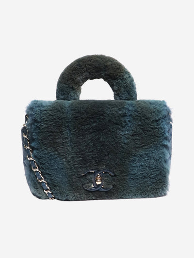 Blue and green 2017 fur top handle bag Top Handle Bags Chanel 