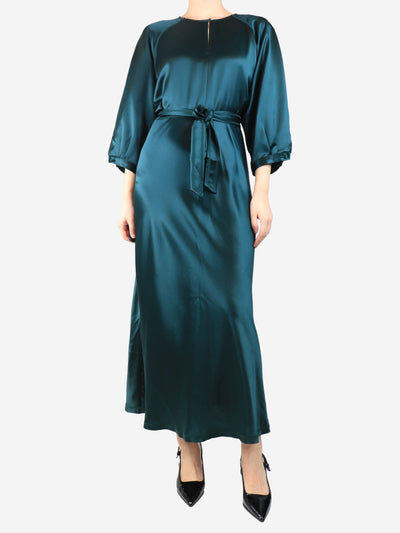 Bottle green Sammy satin maxi dress - size UK 10 Dresses Wyse 
