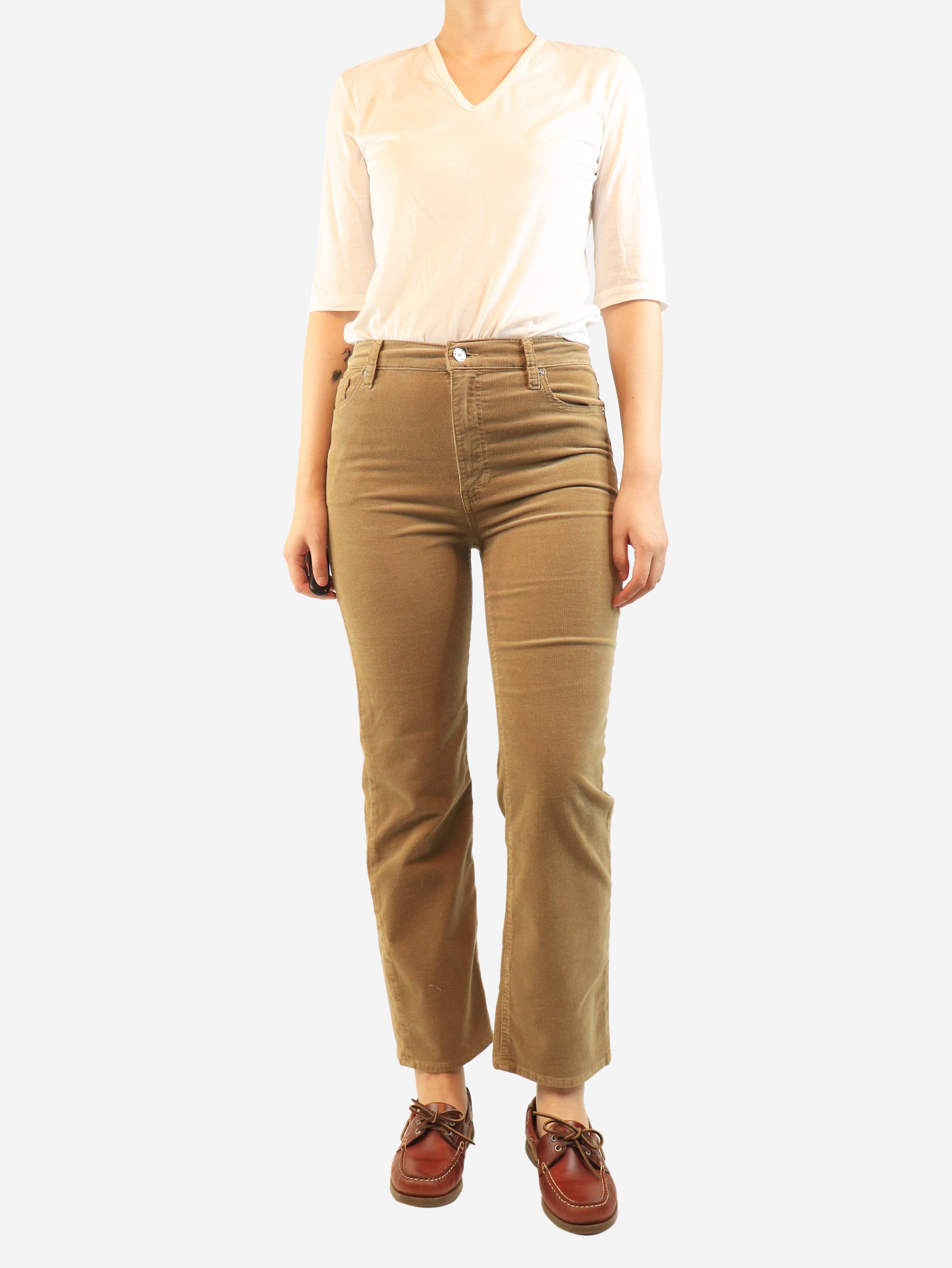 Brown corduroy Le Sleek jeans - size UK 10 Trousers Frame 