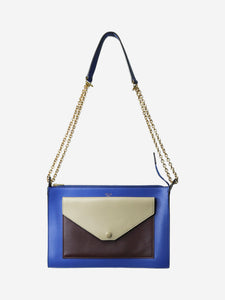 Celine Blue pocket leather cross-body bag - size