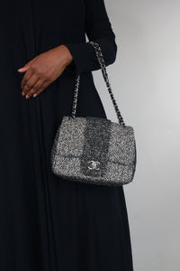 Chanel Chanel Black boucle and sequin 2015-2016 flap bag