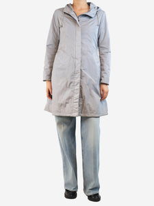 Moncler Grey lightweight shell parka - size UK 10