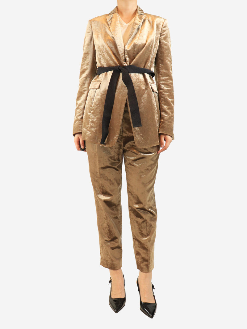 Brown velvet suit set - size UK 10 Suits Brunello Cucinelli 