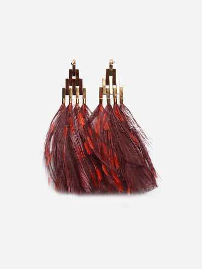 Burgundy feather errings Earrings Louis Vuitton 