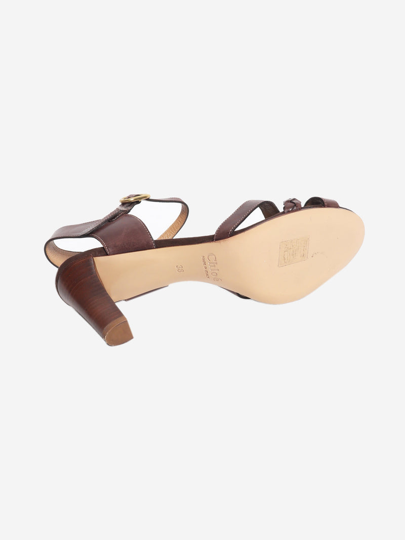 Brown leather heeled sandals - size EU 38 Heels Chloe 