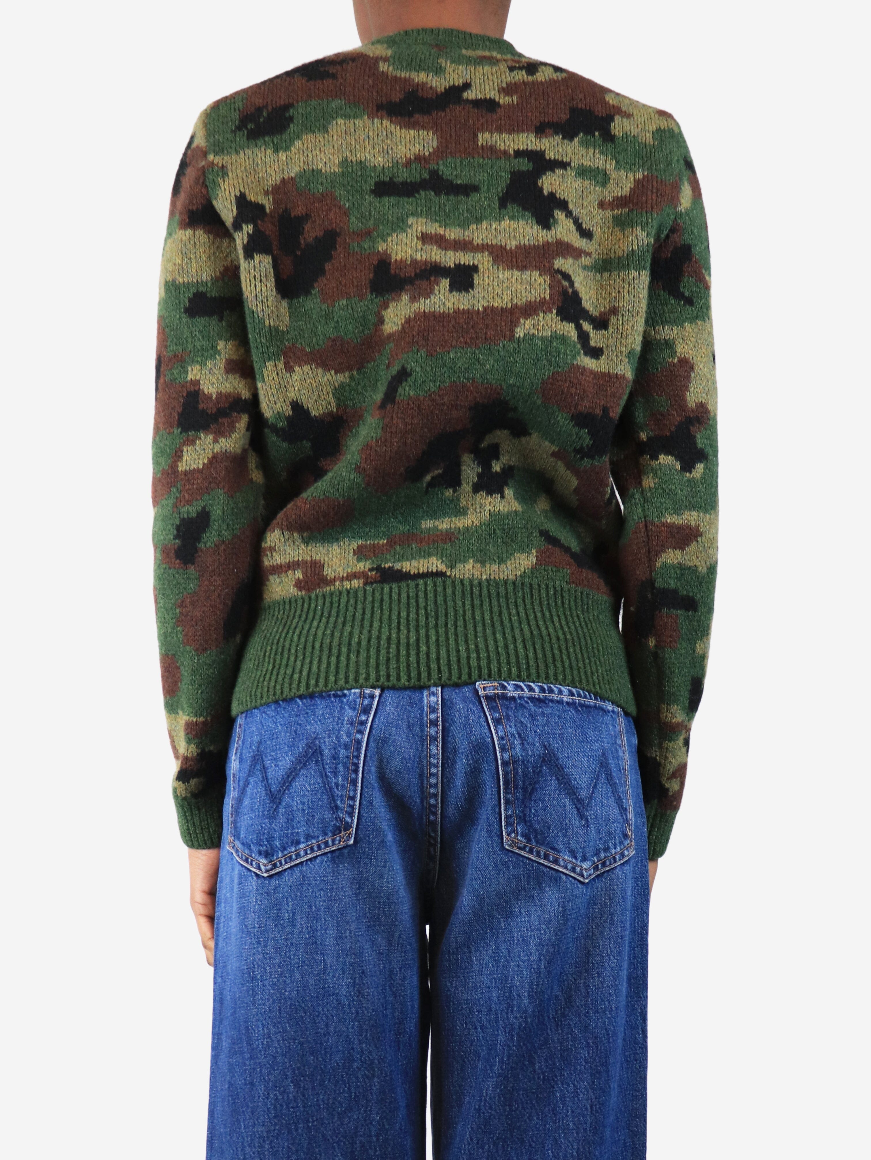Green camouflage wool jumper - size UK 14 Knitwear Miu Miu 