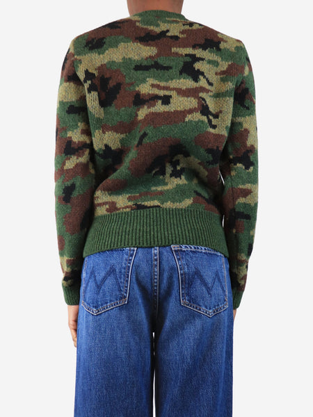 Green camouflage wool jumper - size UK 14 alternate image
