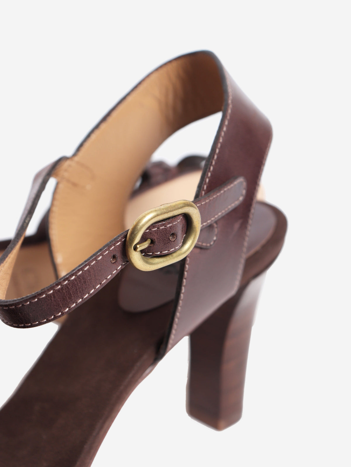 Brown leather heeled sandals - size EU 38 Heels Chloe 