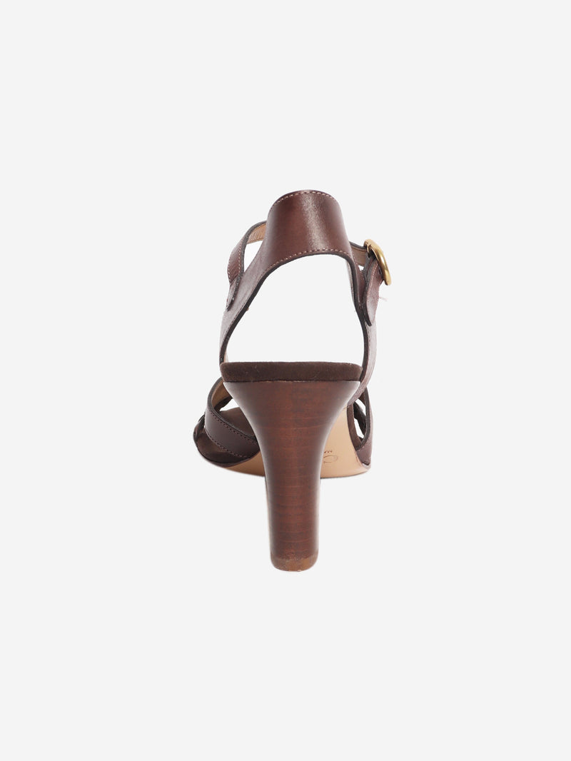 Brown leather heeled sandals - size EU 38 Heels Chloe 