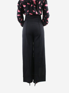 Diane Von Furstenberg Black lips printed long-sleeved jumpsuit - size UK 8
