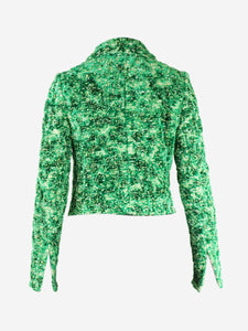 Bottega Veneta Green cropped boucle jacket - size UK 4