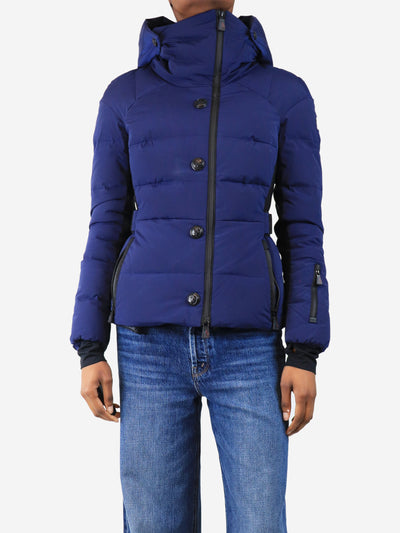 Blue hooded puffer ski jacket - size UK 8 Coats & Jackets Moncler 