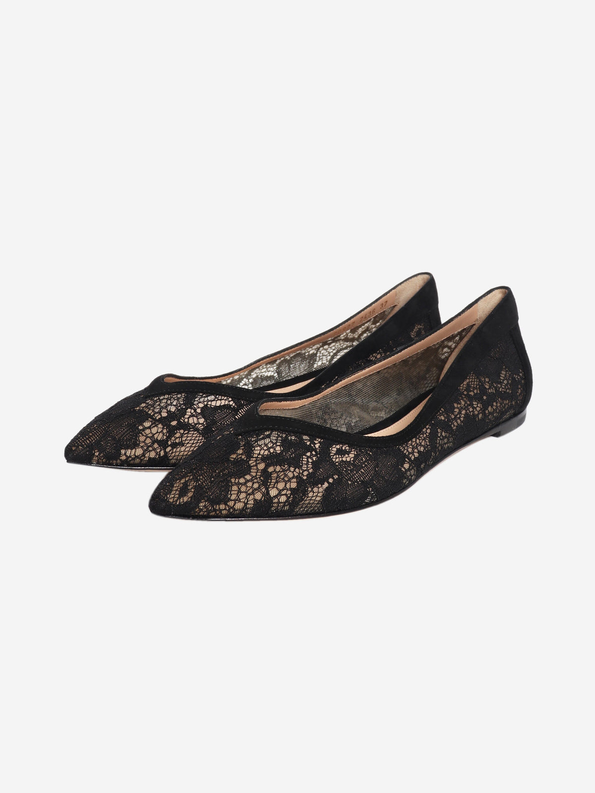 Black lace ballet flats - size EU 37 Flat Shoes Gianvito Rossi 