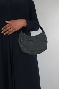 Prada Dark grey wool shoulder bag