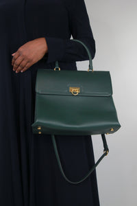 Salvatore Ferragamo Dark green Trifolio shoulder bag