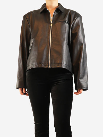 Black leather jacket - size UK 8 Coats & Jackets Magda Butrym 