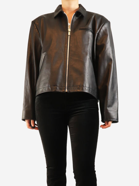 Black leather jacket - size UK 8 product image