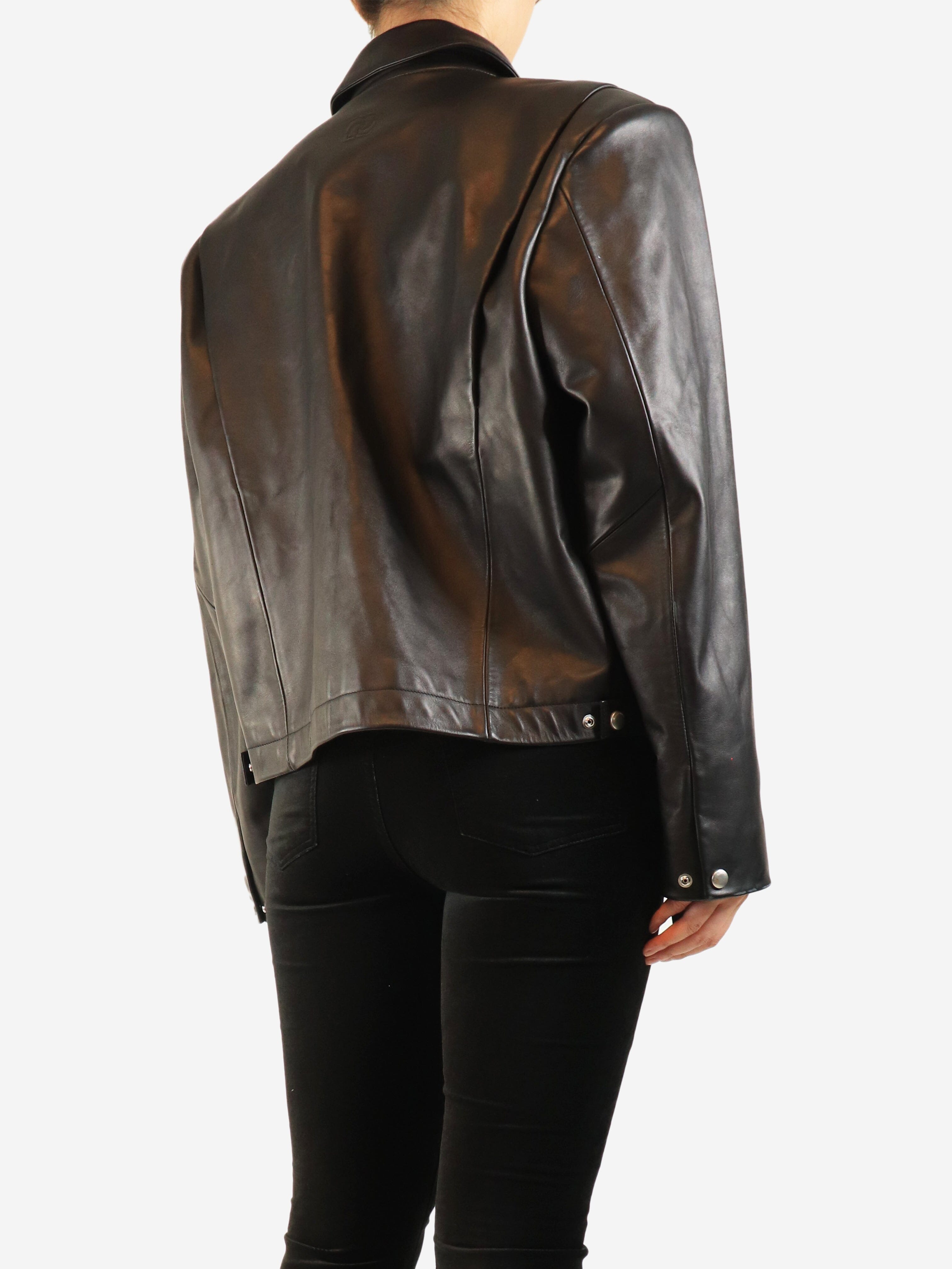 Black leather jacket - size UK 8 Coats & Jackets Magda Butrym 