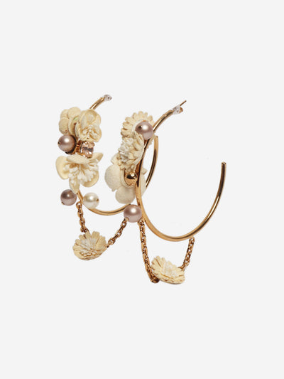 Gold flower detail hoop earrings Earrings Louis Vuitton 