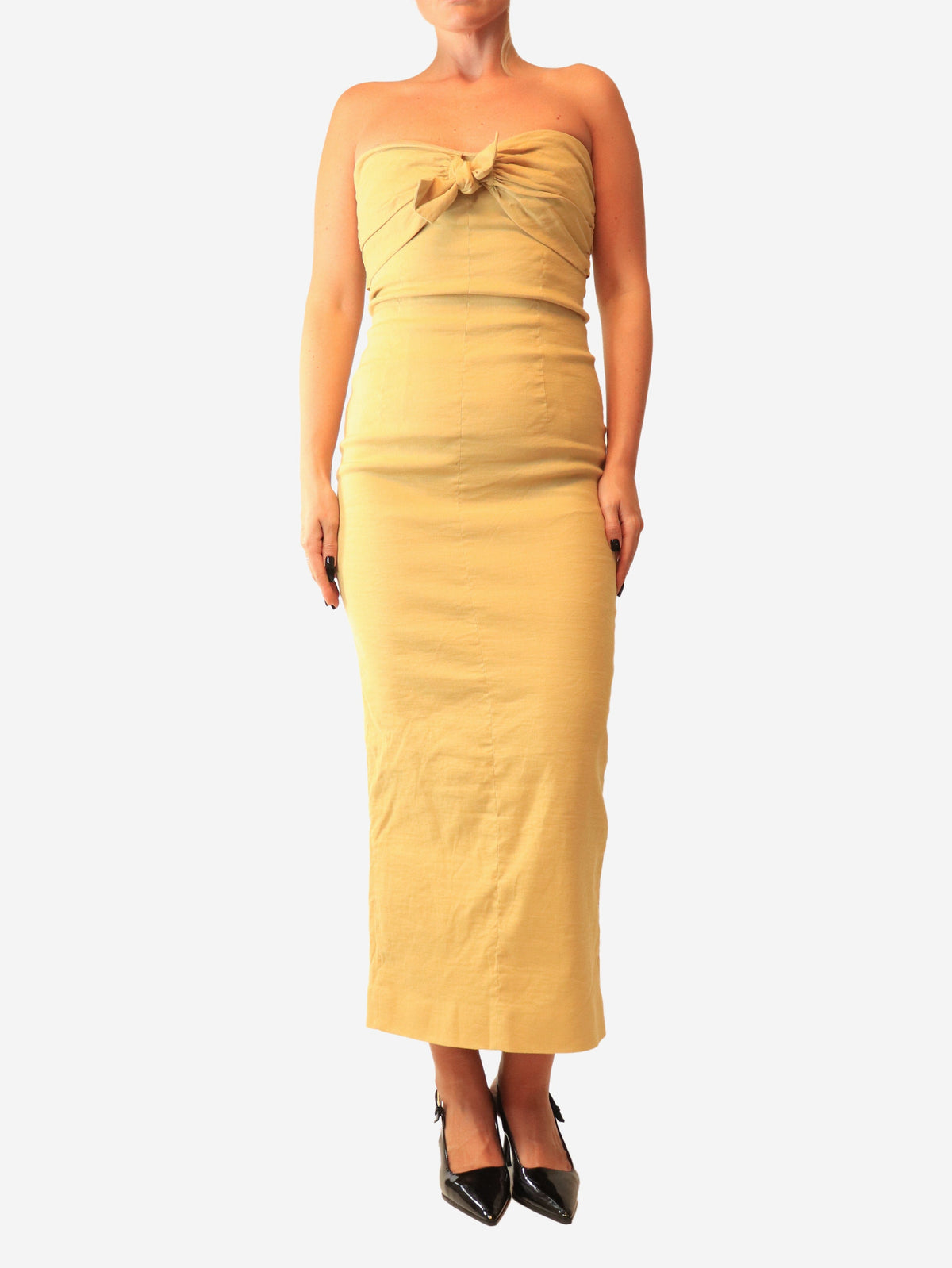 Beige Rahel strapless midi dress - size UK 10 Dresses Tove 
