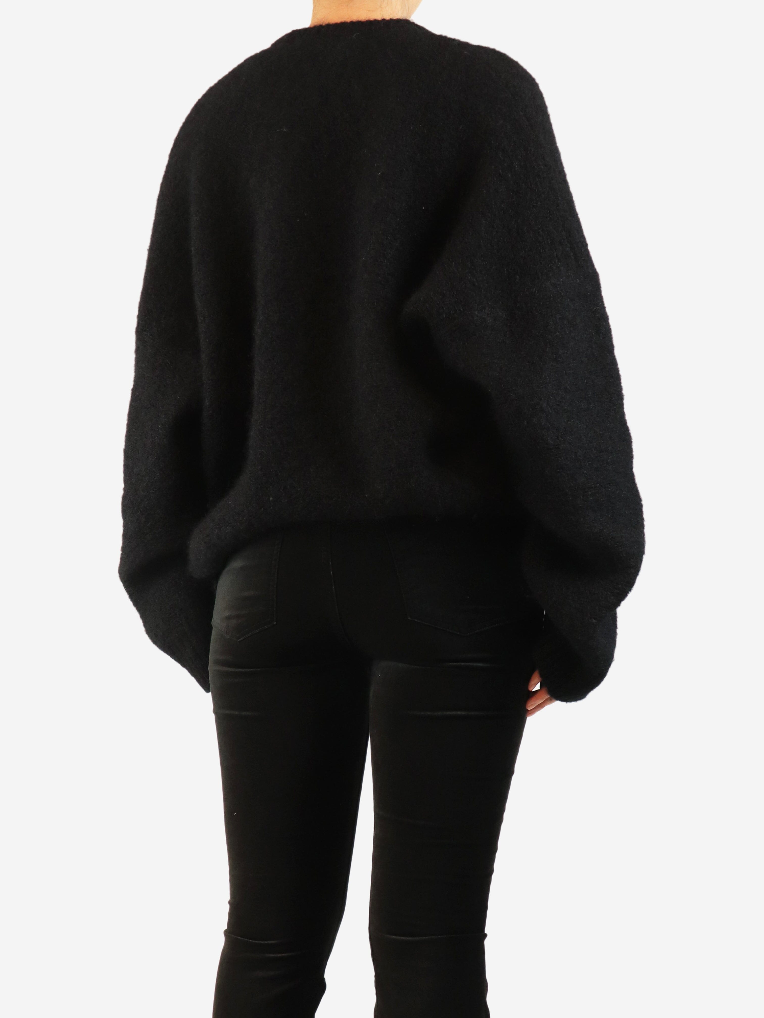 Black oversized mohair knit cardigan - size UK 6 Knitwear Alessandra Rich 