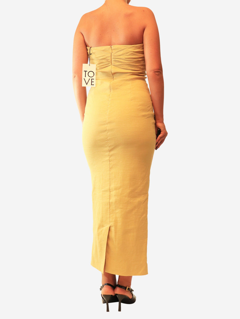 Beige Rahel strapless midi dress - size UK 10 Dresses Tove 