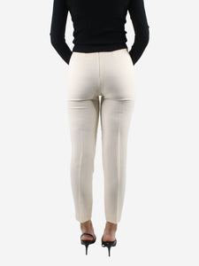 Emilia Wickstead Cream high-rise tailored trousers - size UK 8