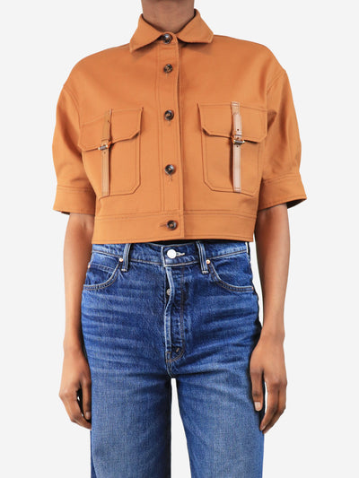 Brown cropped utility short sleeve - size UK 4 Tops Max Mara 