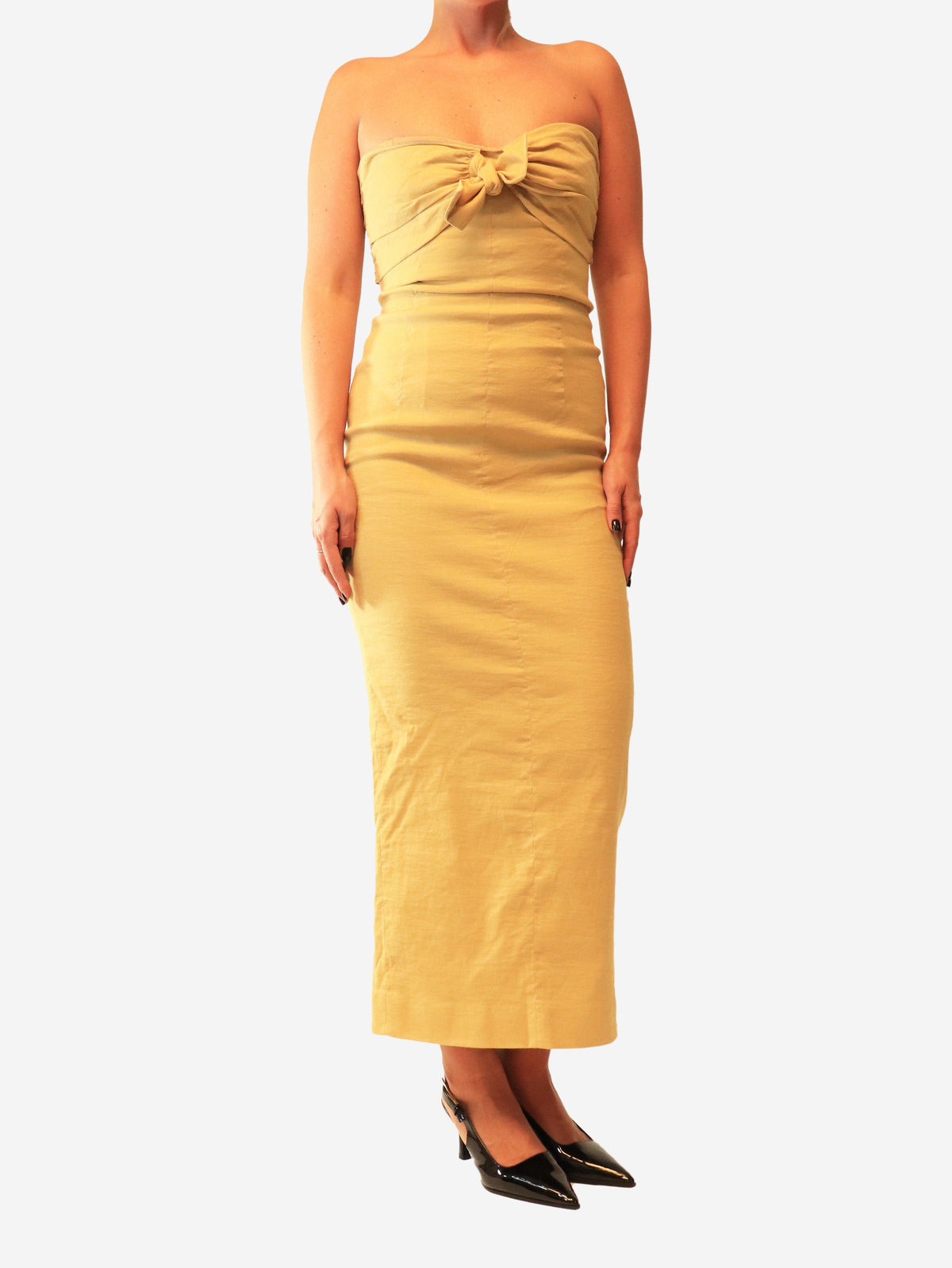 Beige Rahel strapless midi dress - size UK 10 Dresses Tove 