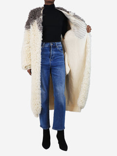 Cream thick shaggy coat - size XXS/XS Coats & Jackets Raey 