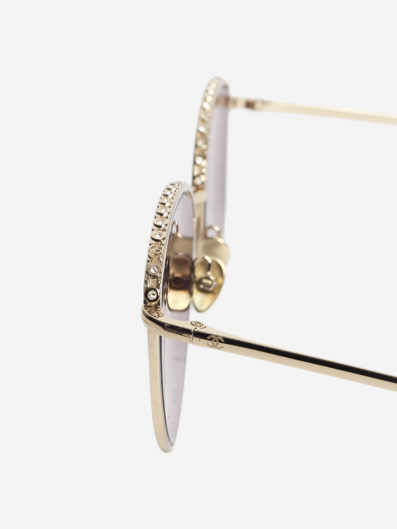 Gold round-frame sunglasses Sunglasses Chanel 