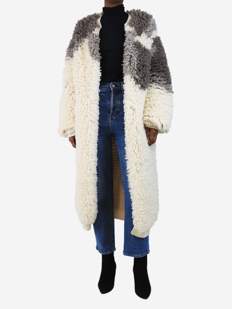 Cream thick shaggy coat - size XXS/XS Coats & Jackets Raey 