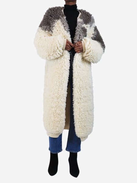 Cream thick shaggy coat - size XXS/XS product image