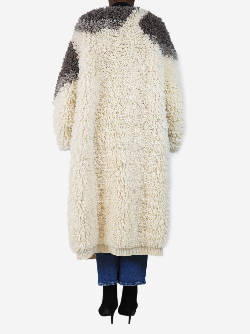 Cream thick shaggy coat - size XXS/XS Coats & Jackets Raey 