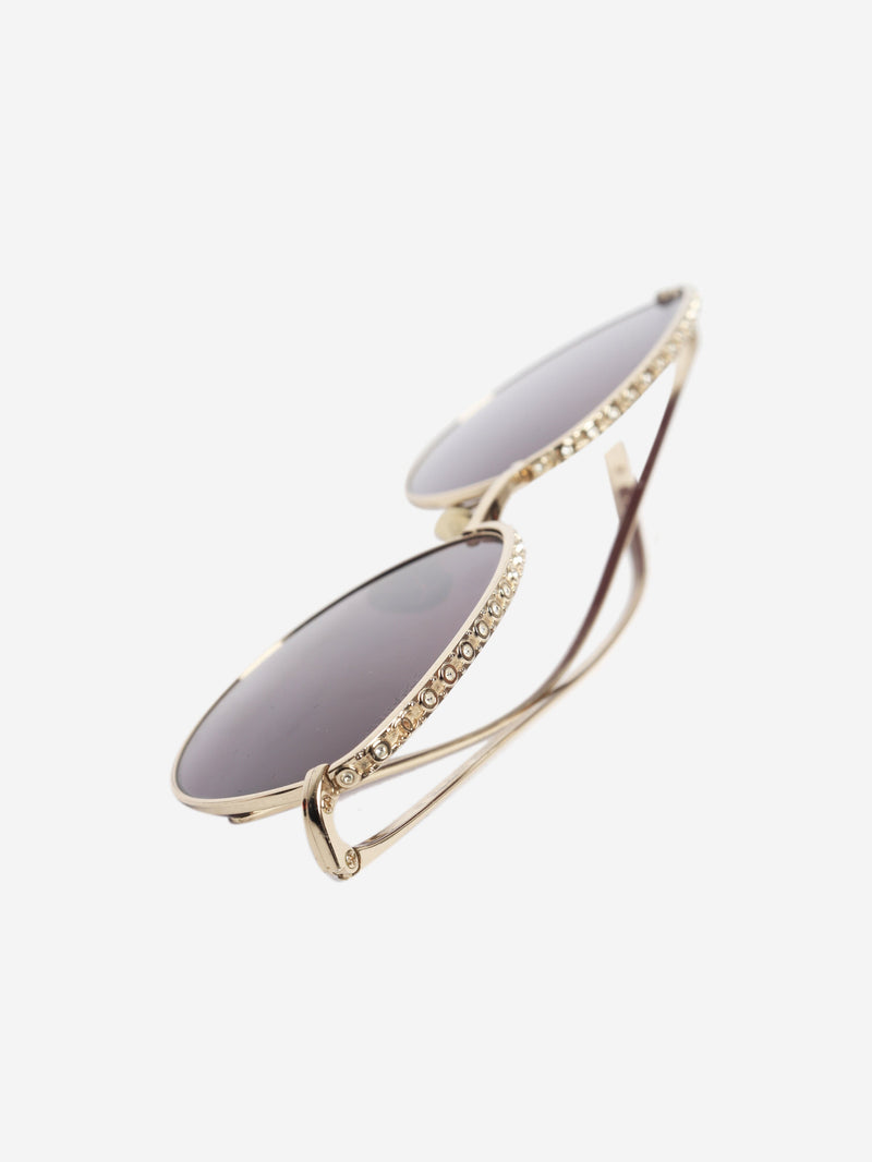 Gold round-frame sunglasses Sunglasses Chanel 